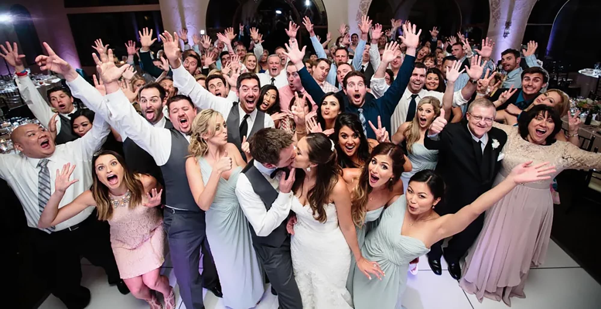 Denver wedding reception with guests celebrating